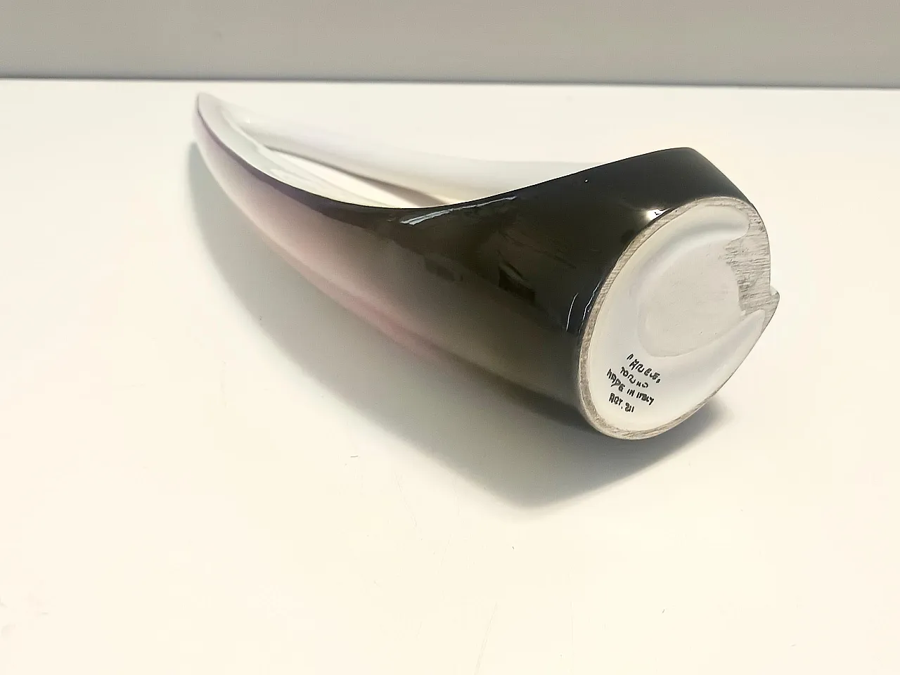 Purple, Pink and White Hand-Painted Ceramic Vase by Ariele, Turin, Italy 12