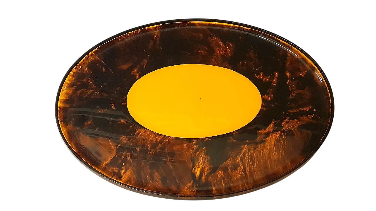 Vassoio in lucite effetto tartaruga, anni '70 7