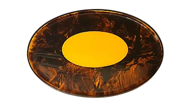 Vassoio in lucite effetto tartaruga, anni '70