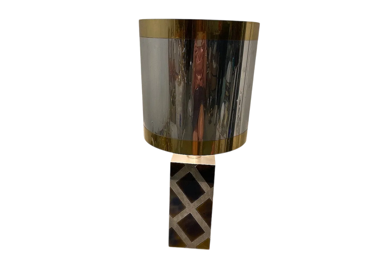 Coppia di lampade da tavolo in ottone e cromo di Noel B. C., anni '70 14