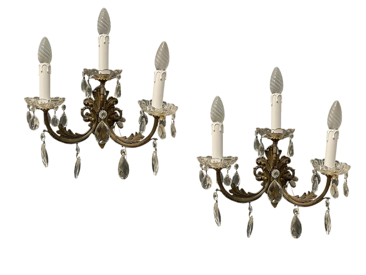 Pair of Bronze Crystal Notary, 1950s 9