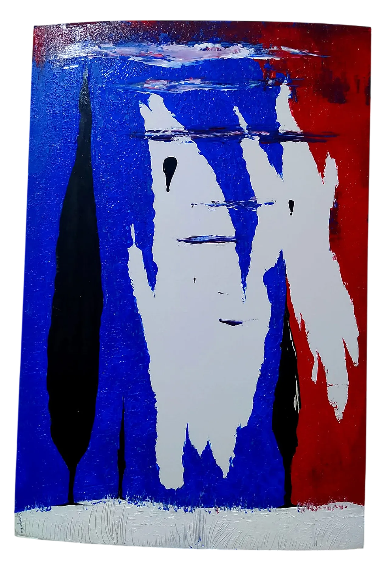 Tribute to Schifano painting spampinated metaphysical 7