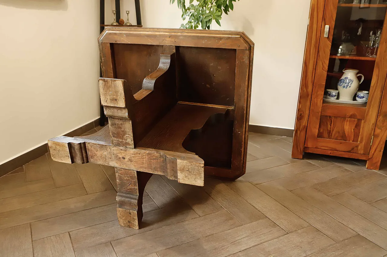 Tavolo di quercia rustica con base centrale 14