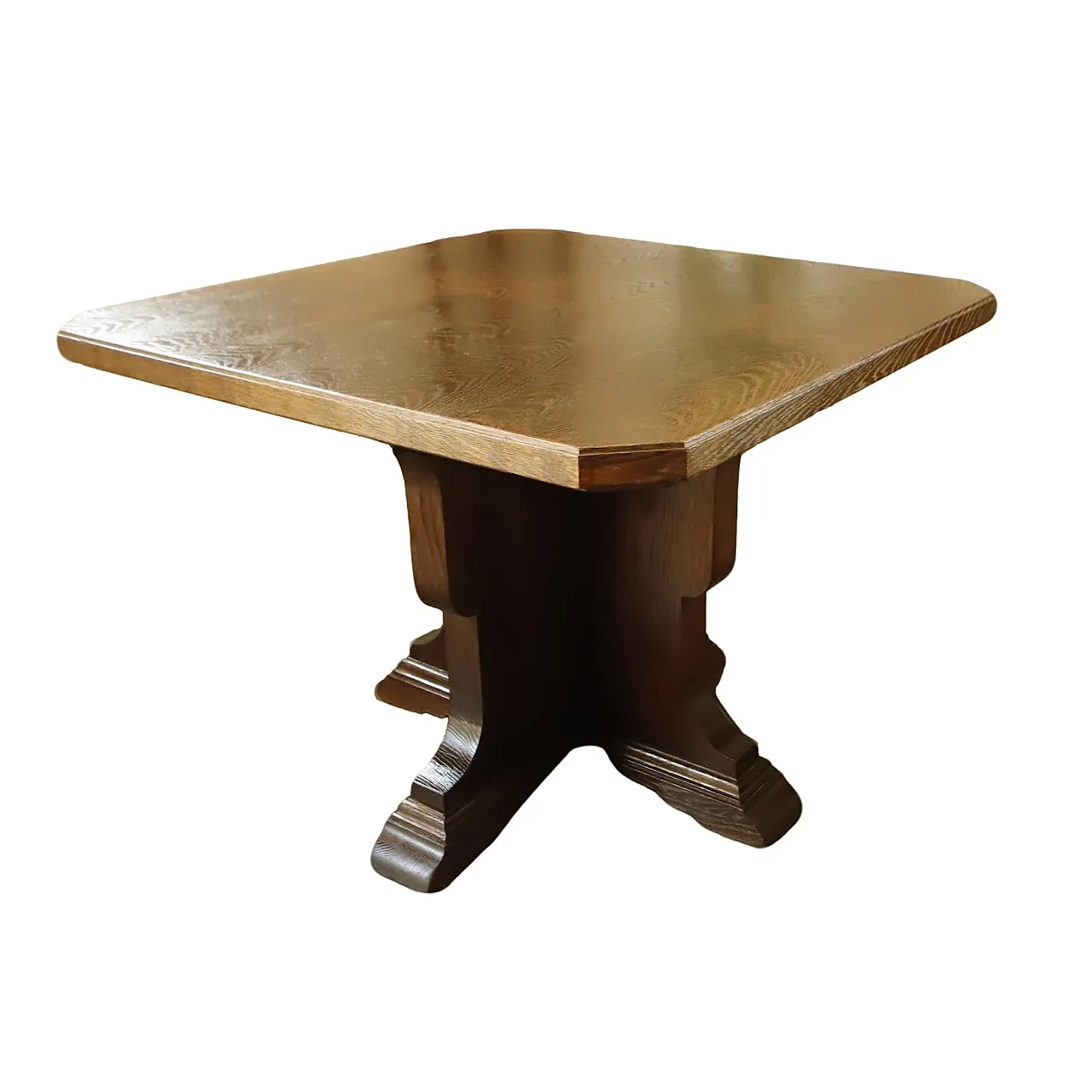 Tavolo di quercia rustica con base centrale 16