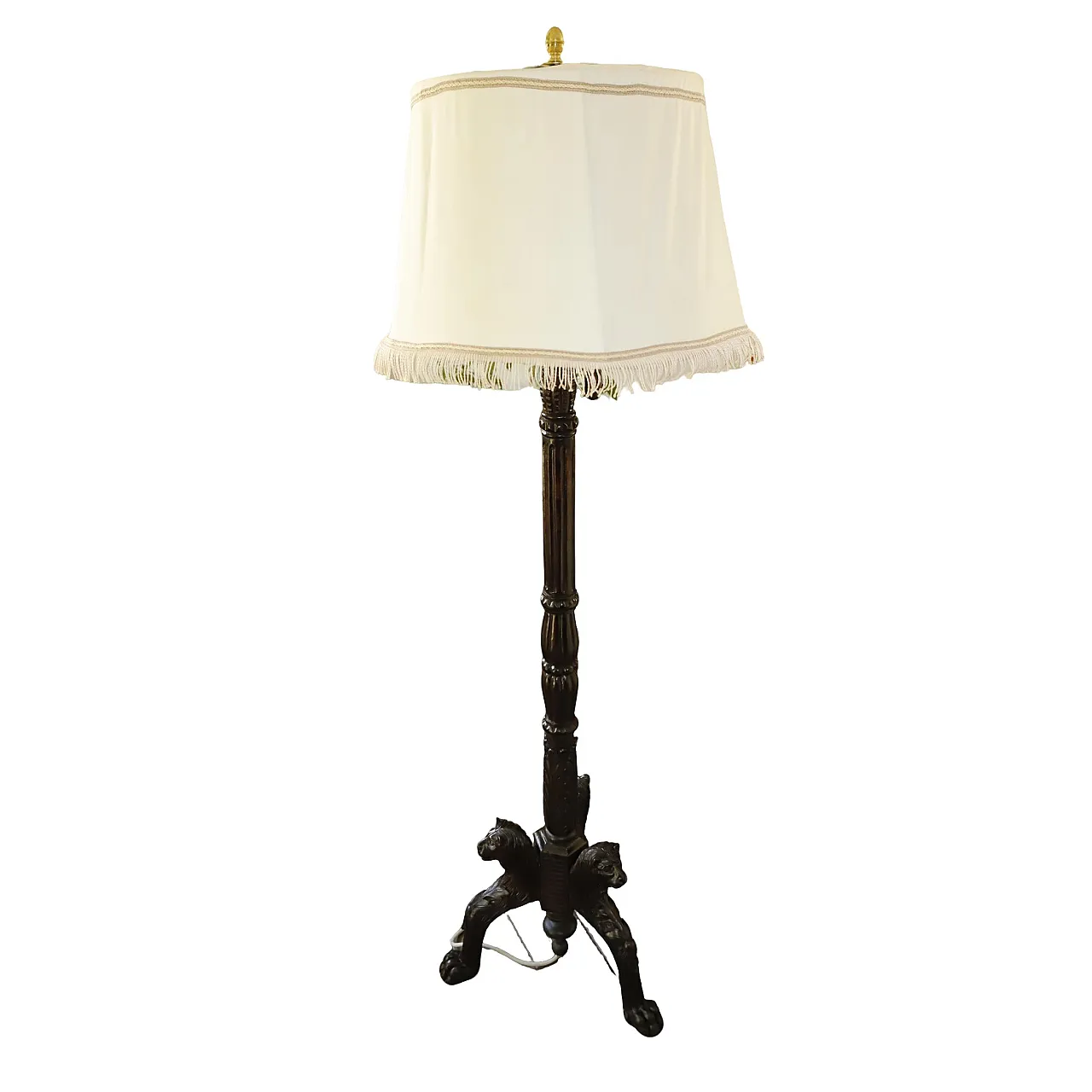 Antique floor lamp with lion motif 1