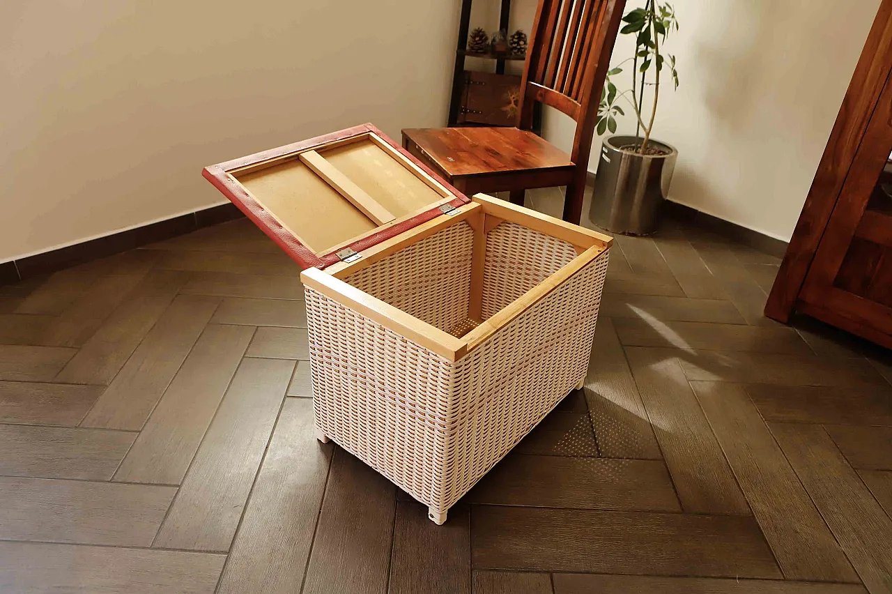 Retro Rattan Chest for Seating and Storage 5