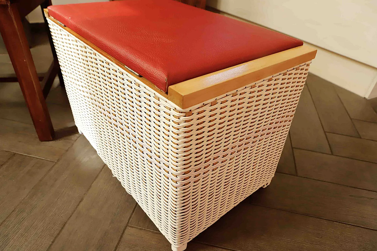 Retro Rattan Chest for Seating and Storage 8