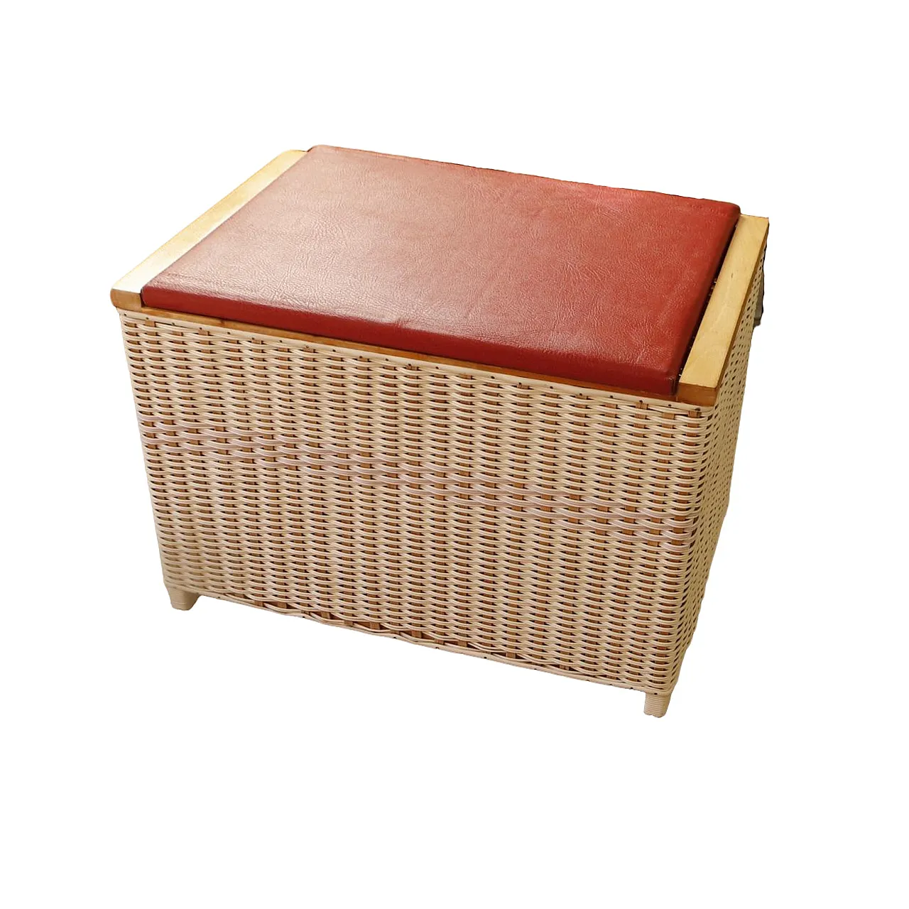 Retro Rattan Chest for Seating and Storage 11