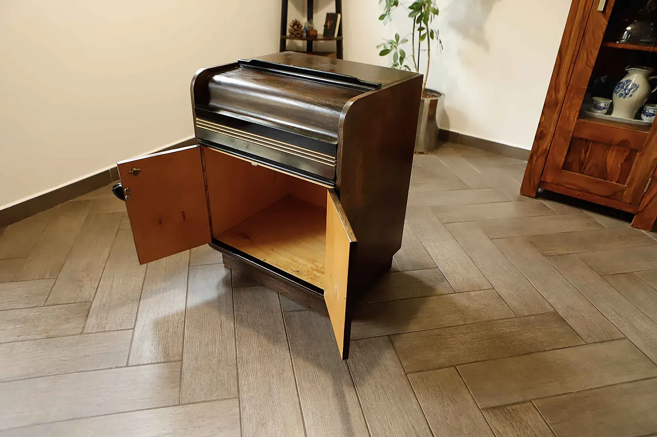 Supraphon Bar Cabinet with Tambour Roll-Top 4