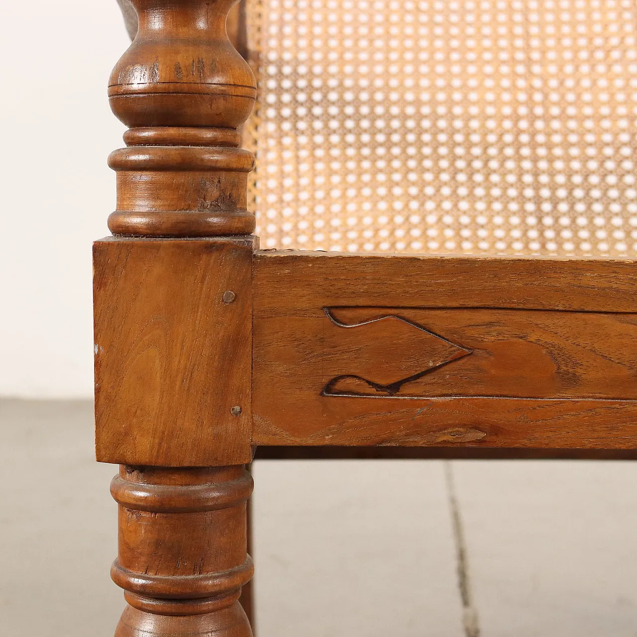 Armchair with trellis seat, 19th century 7