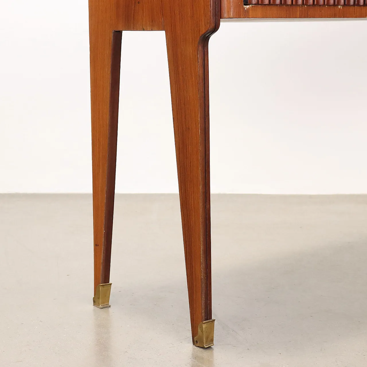 Consolle in legno con piano in vetro, anni '60 6