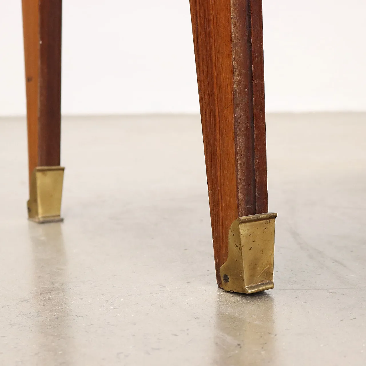 Consolle in legno con piano in vetro, anni '60 7