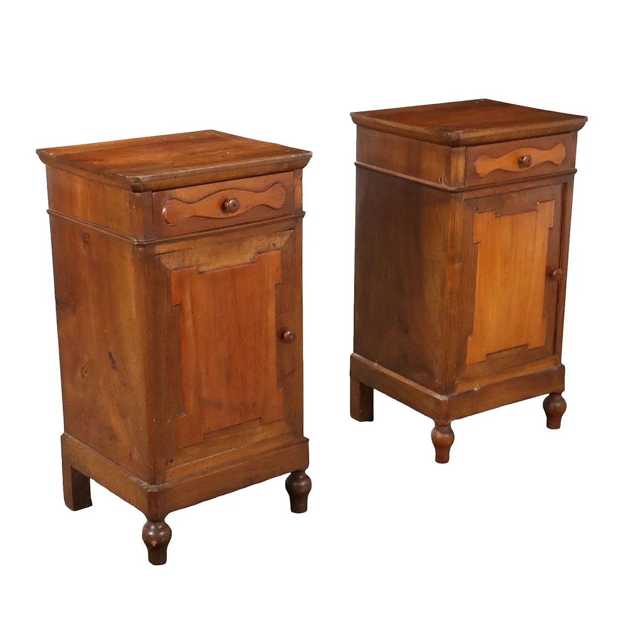 Pair of Umbertino bedside tables, late 19th century 1