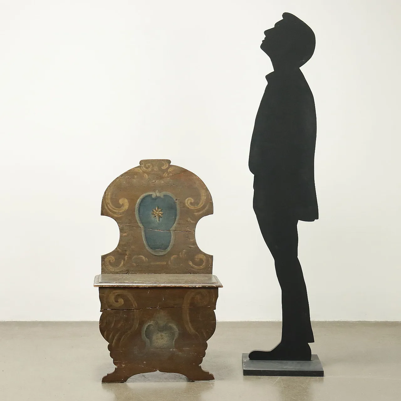 Panchina in stile barocco in abete laccato, '900 2