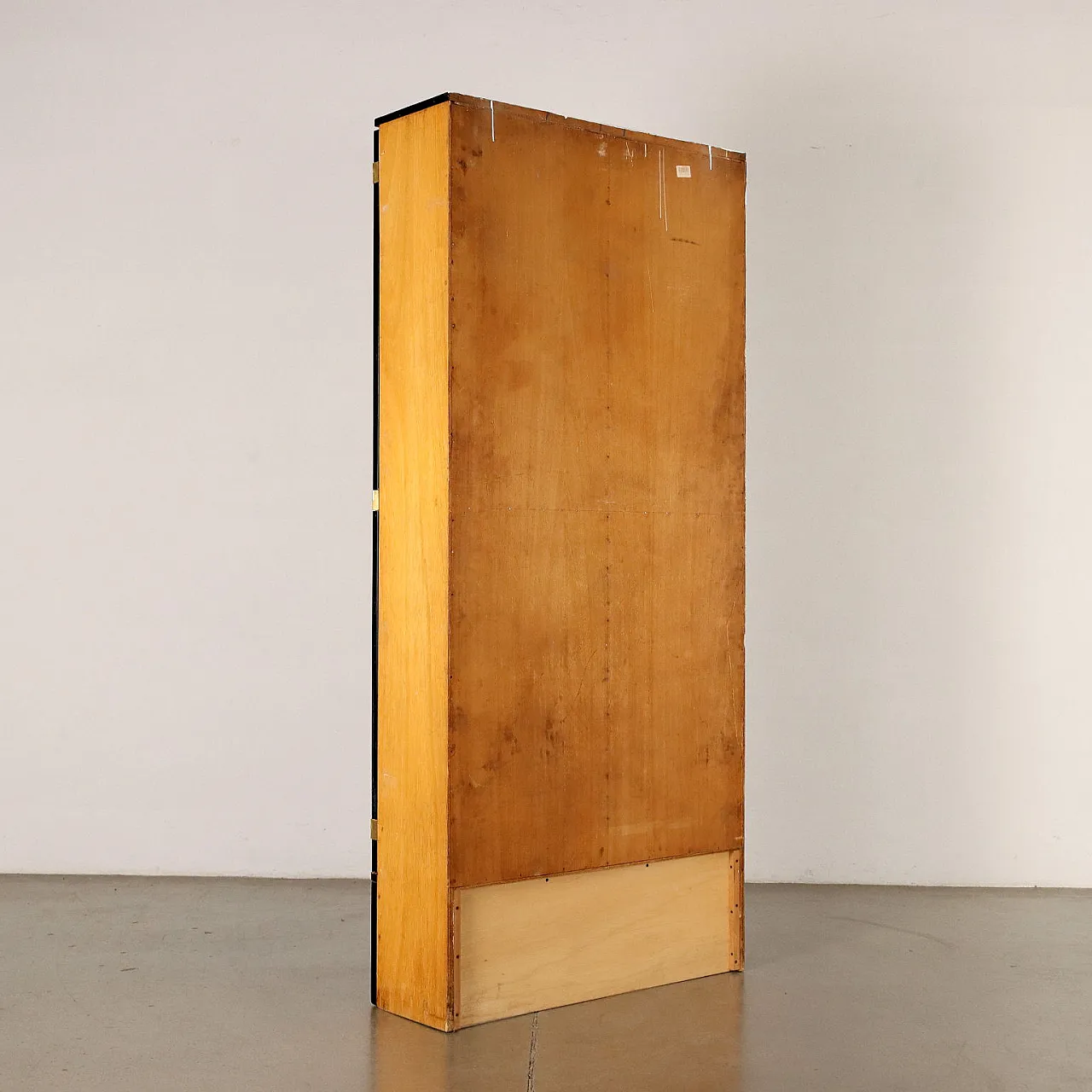 Libreria in legno impiallacciato frassino, legno laccato e vetro, anni '80 9