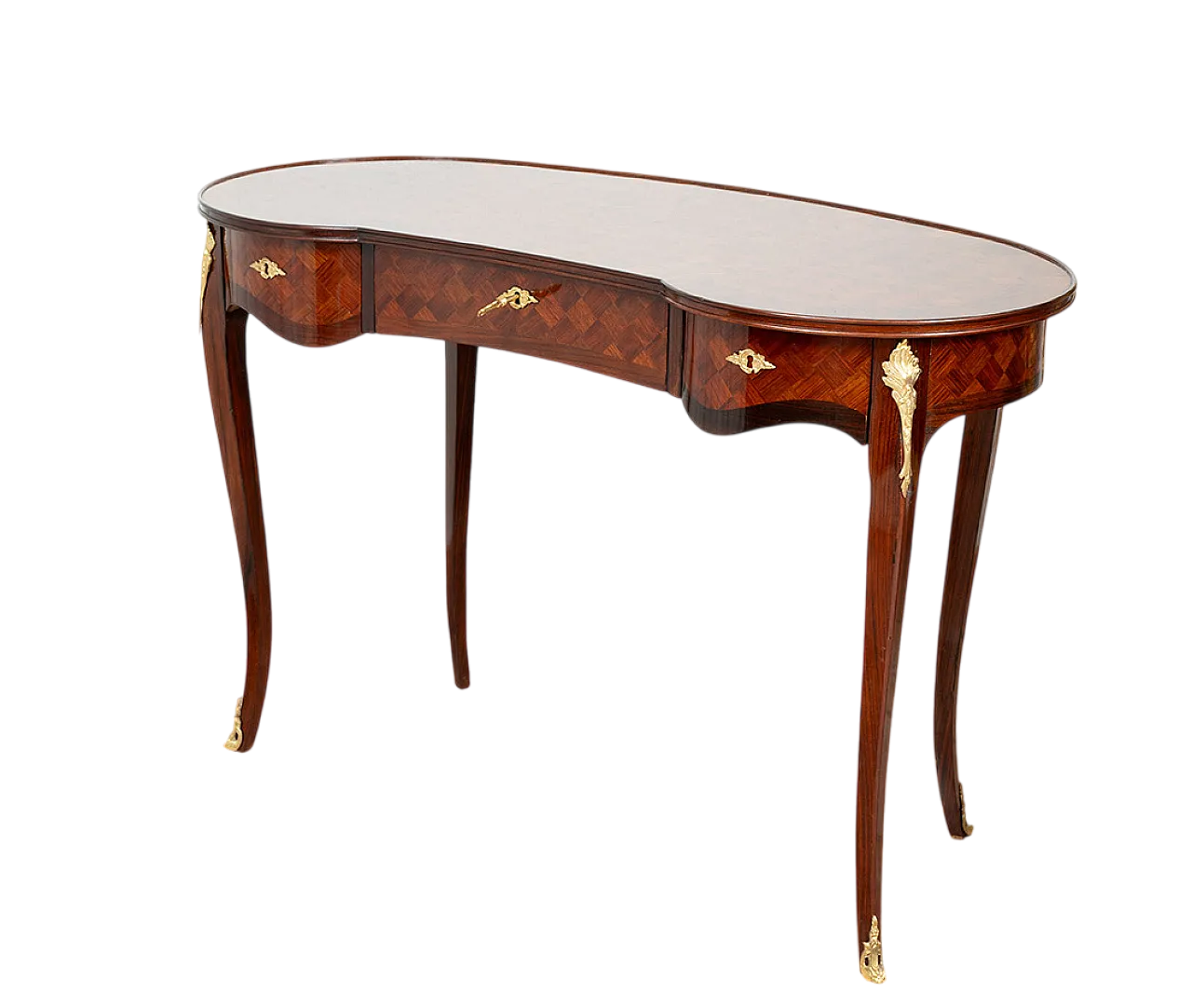 Scrittoio a fagiolo Napoleone III in legni esotici, '800 8