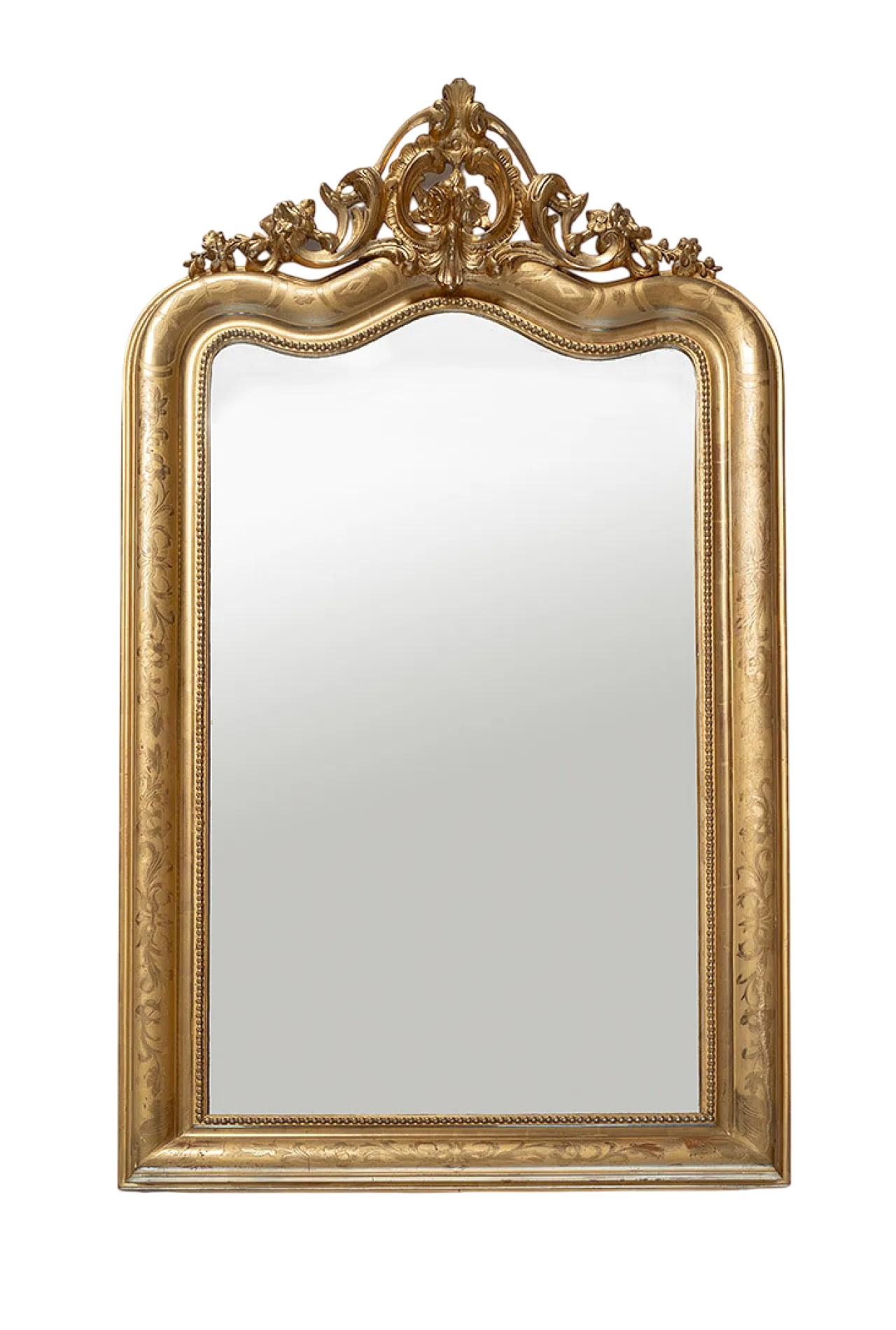 Mirror Napoleon III French in golden and carved wood, 19th century 4