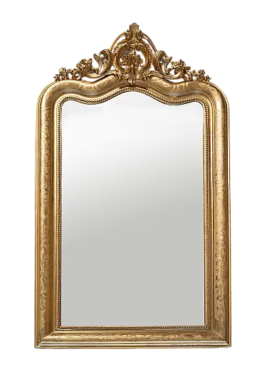Mirror Napoleon III French in golden and carved wood, 19th century