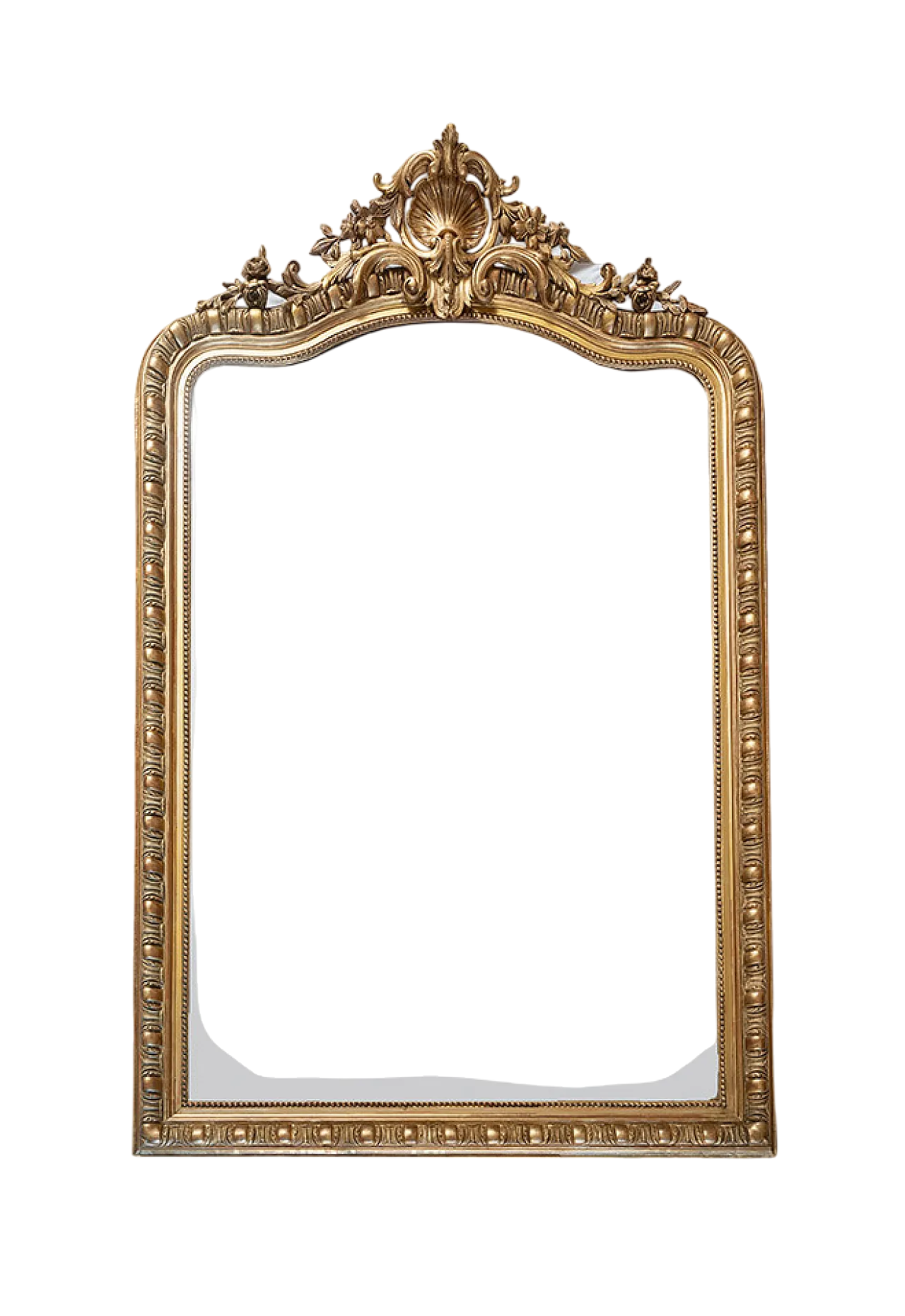 Ancient mirror Napoleon III French in golden and carved wood. 4