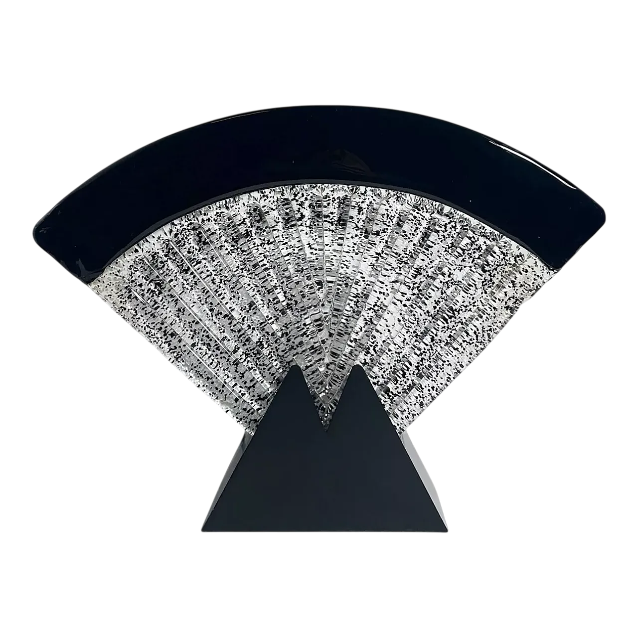 Large Murano glass fan lamp Art Deco style, 1980s 7