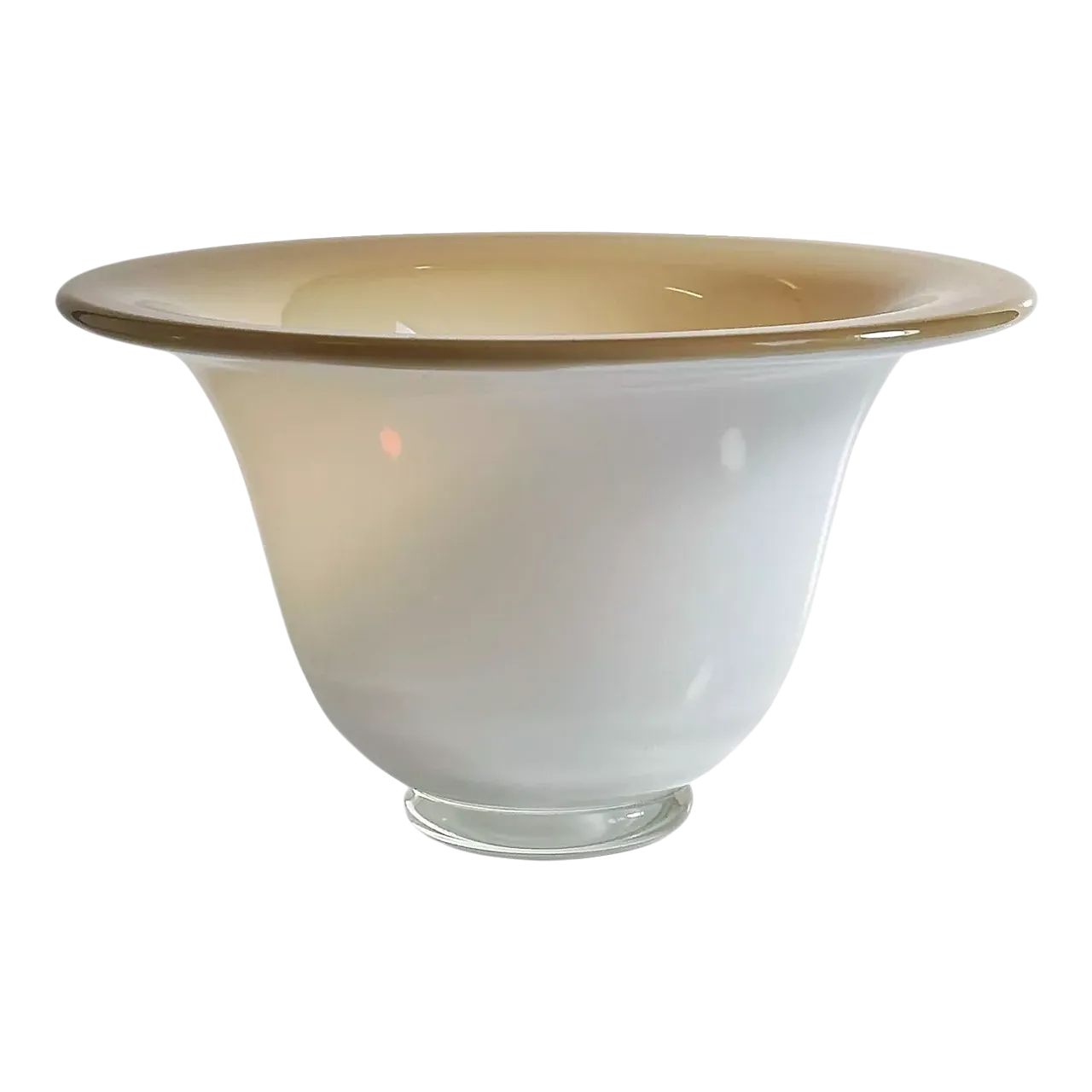 Mid Century Murano Fruit Bowl Opalina Milk Glass 9