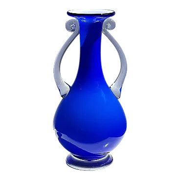 Vaso Handlen postmoderno Kobalt Blue, anni '80