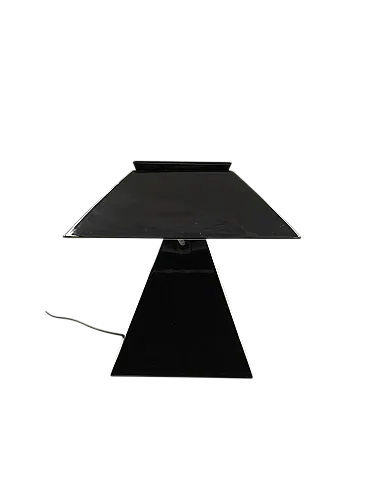 SPACE AGE black ceramic table lamp, Italy 70s