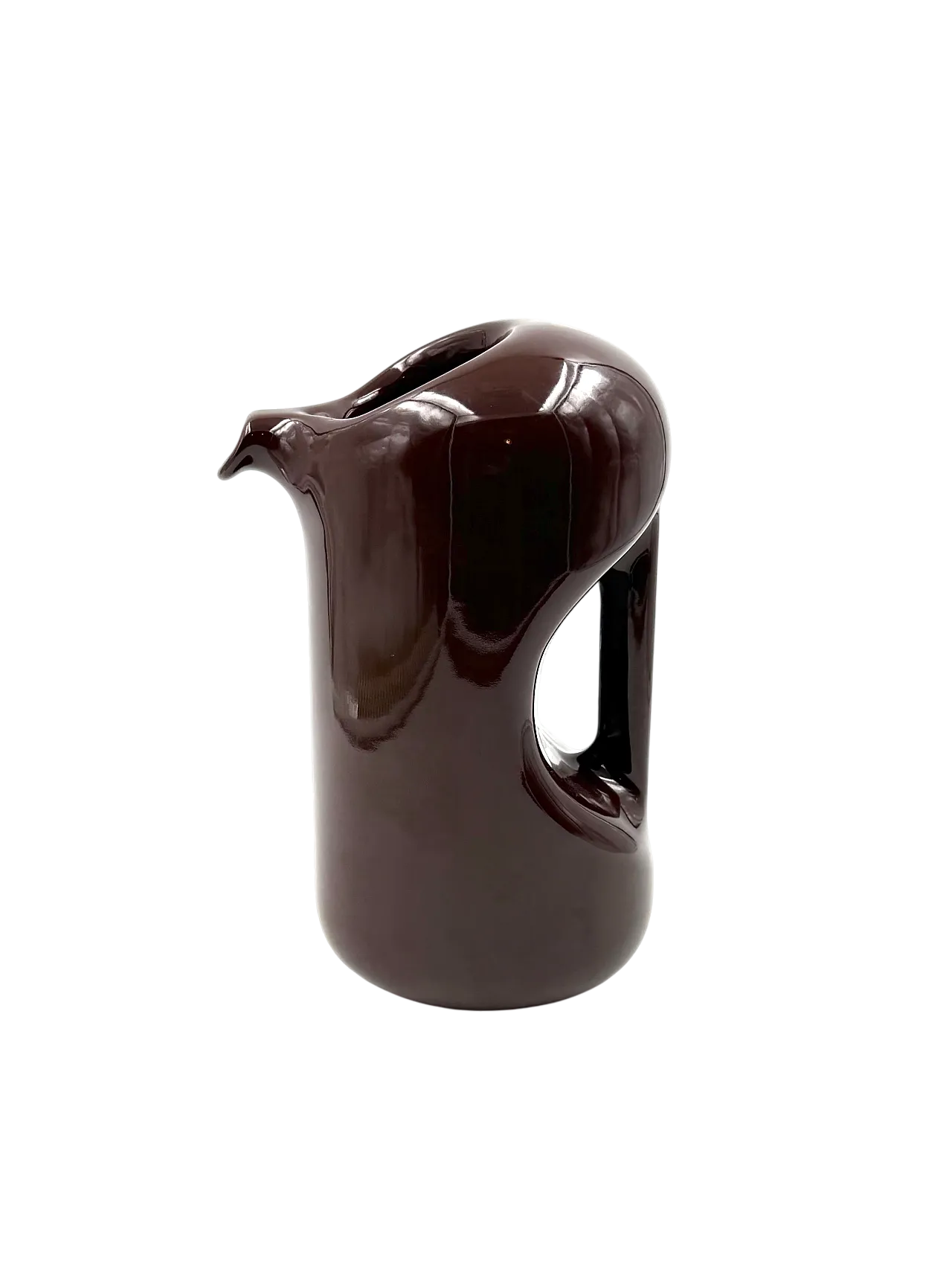 Vase/Brocca in Ceramic Space Age Brown, the Picchio Italy 1970s 17