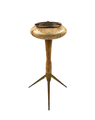 Aldo Tura, rare parchment floor ashtray, Italy 1960s