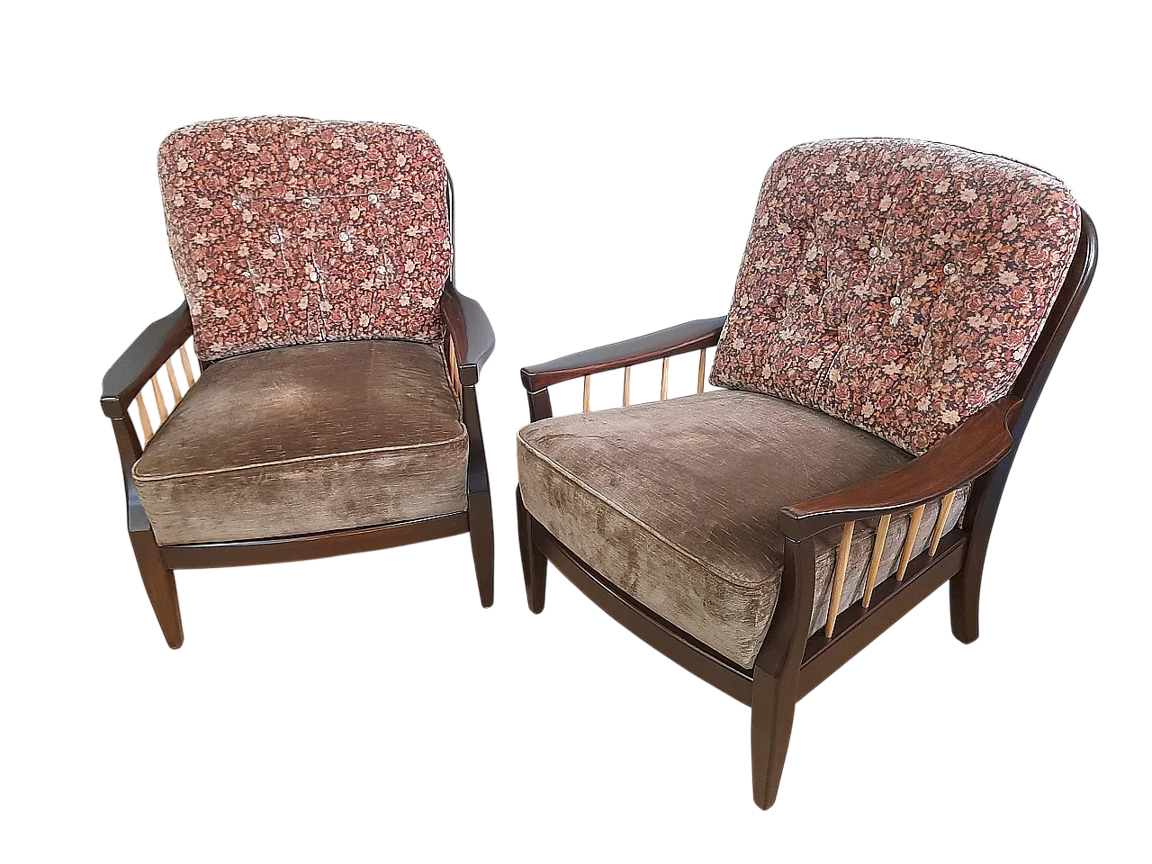 Pair of armchairs Paolo Buffa style, 50s 10