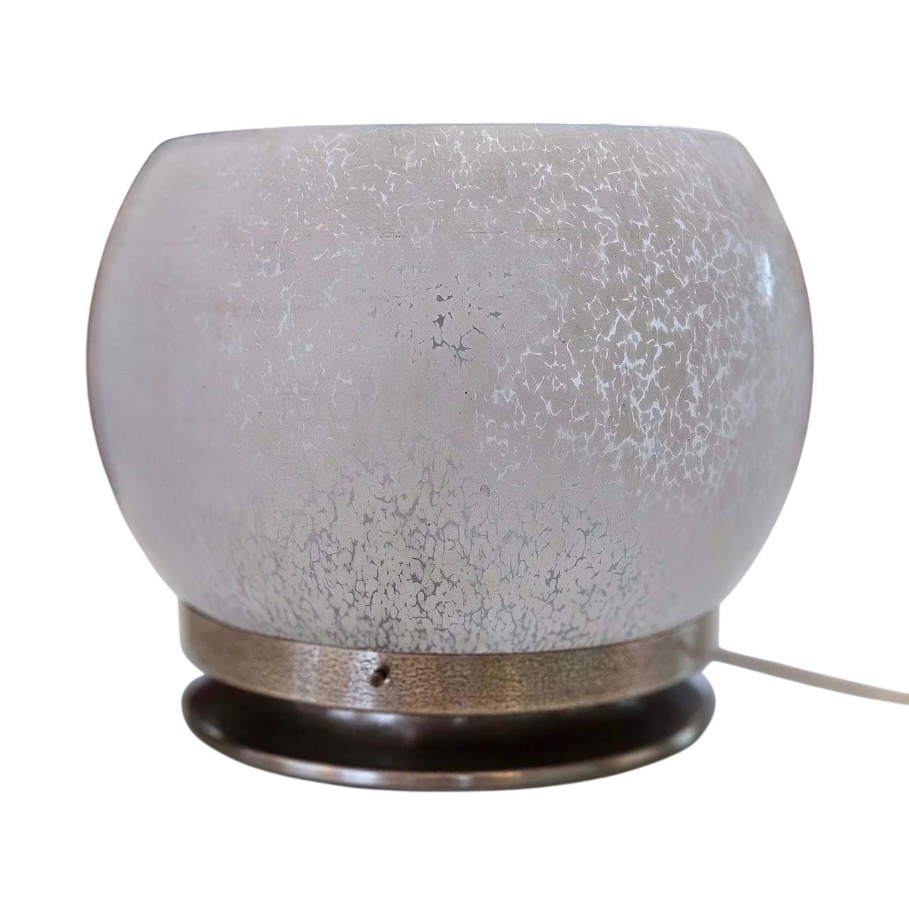 Space Age table lamp in Murano glass and brushed metal, 70s 4