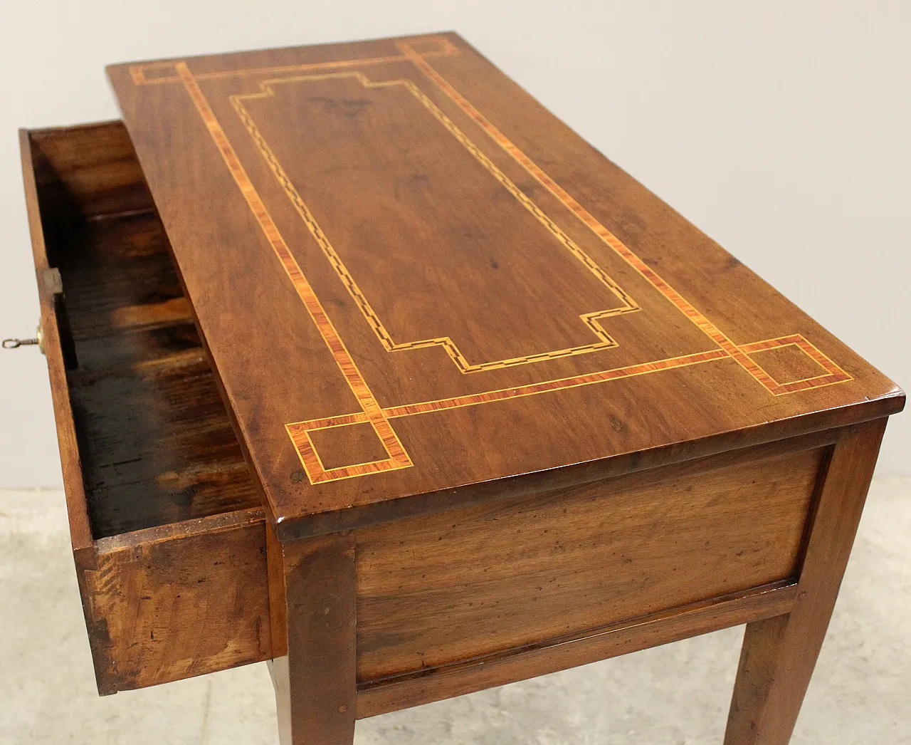 Table à Abattant / Console Luigi XVI – Intarsié, Rolo, Italie, Avant 1800