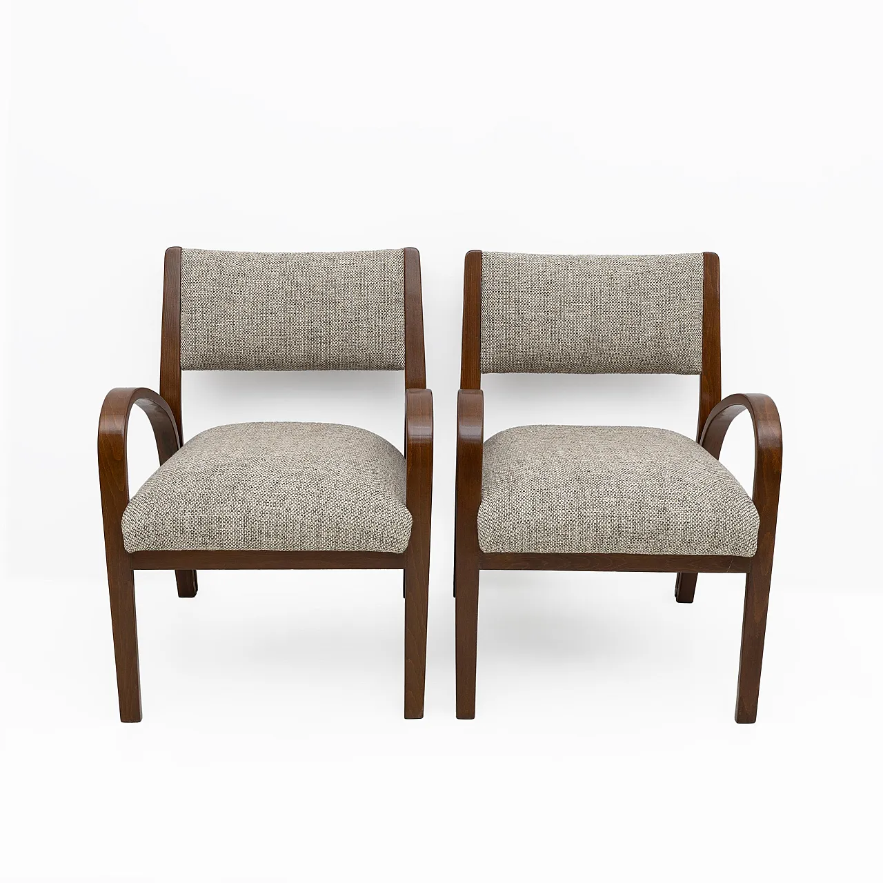 Coppia di poltrone e divano in tessuto Art Deco, anni '30 9