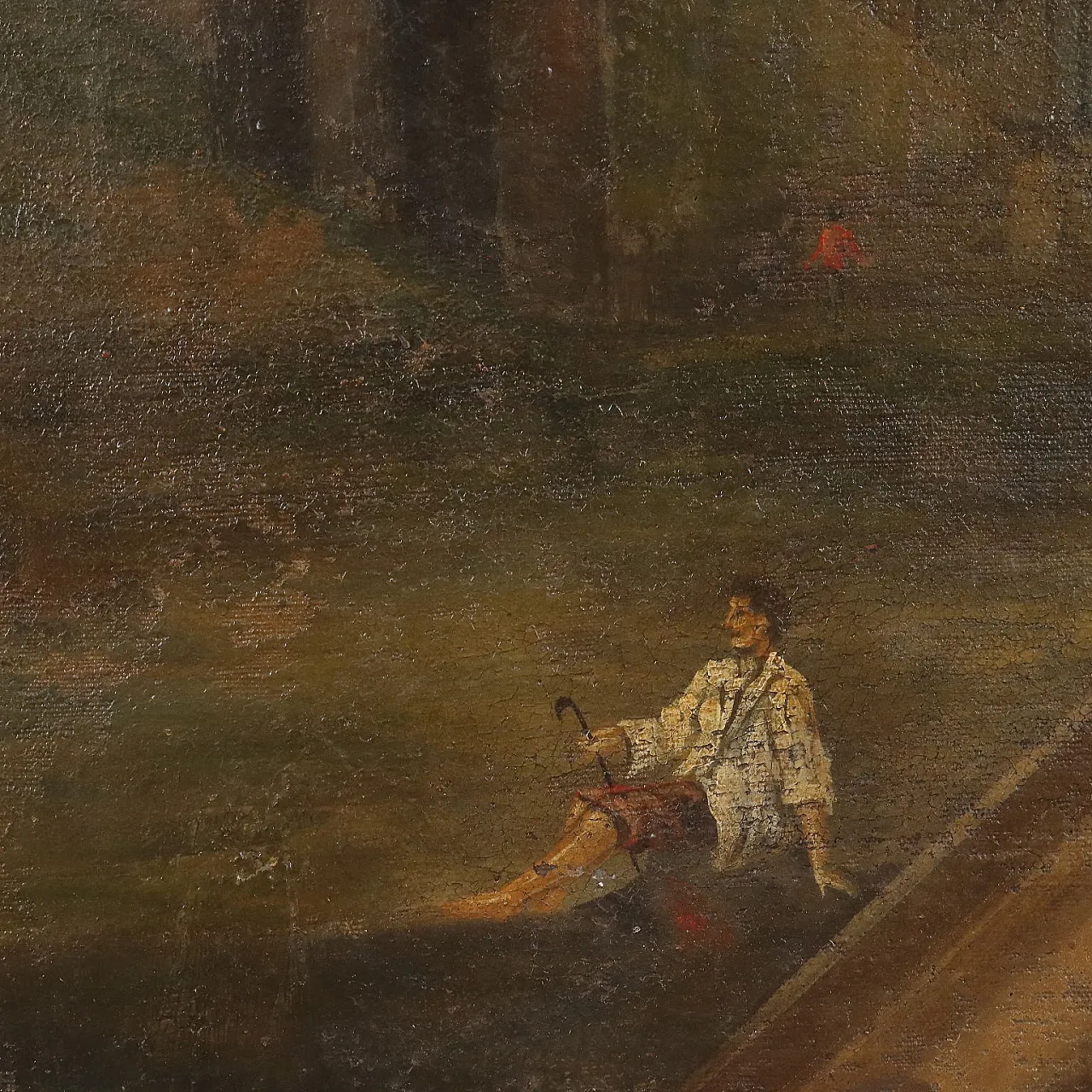 Paesaggio fluviale con Architetture, olio su tela, '700 6