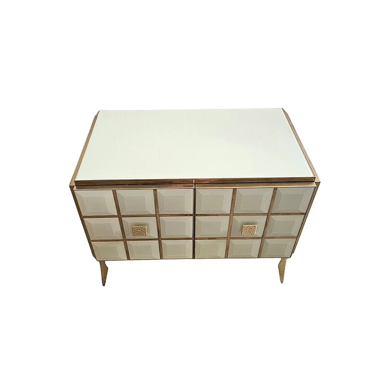 Credenza due ante in vetro molato, anni '90 3