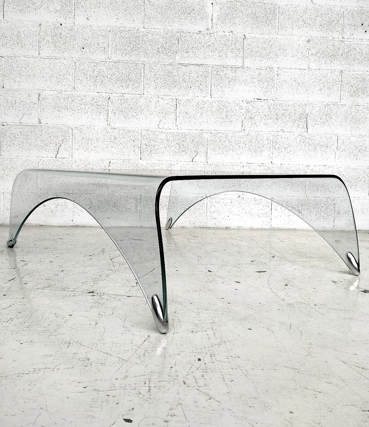 Curved Glass Coffee Table Genio by Massimo Iosa Ghini For Fiam, 2000 3