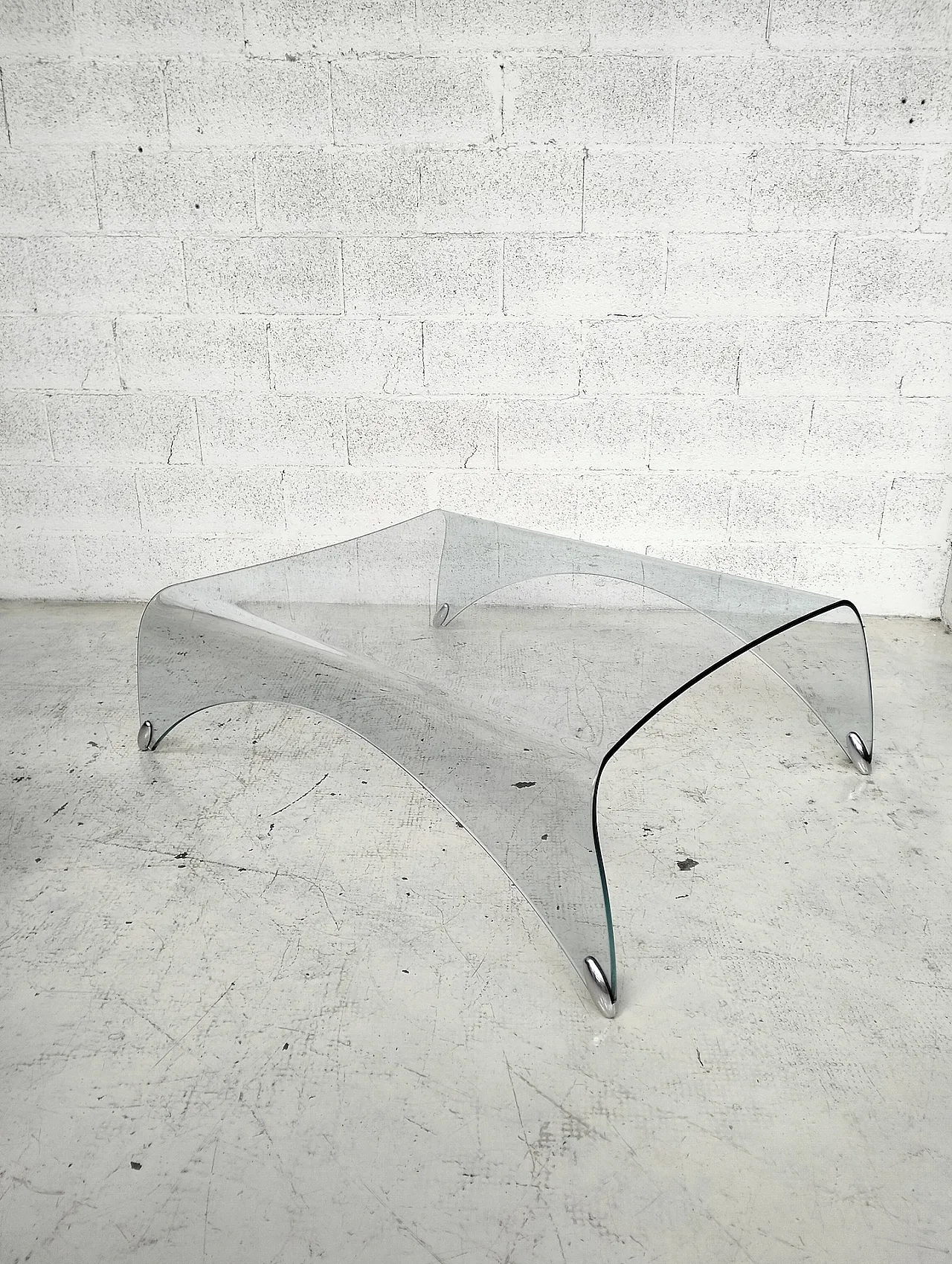Curved Glass Coffee Table Genio by Massimo Iosa Ghini For Fiam, 2000 6