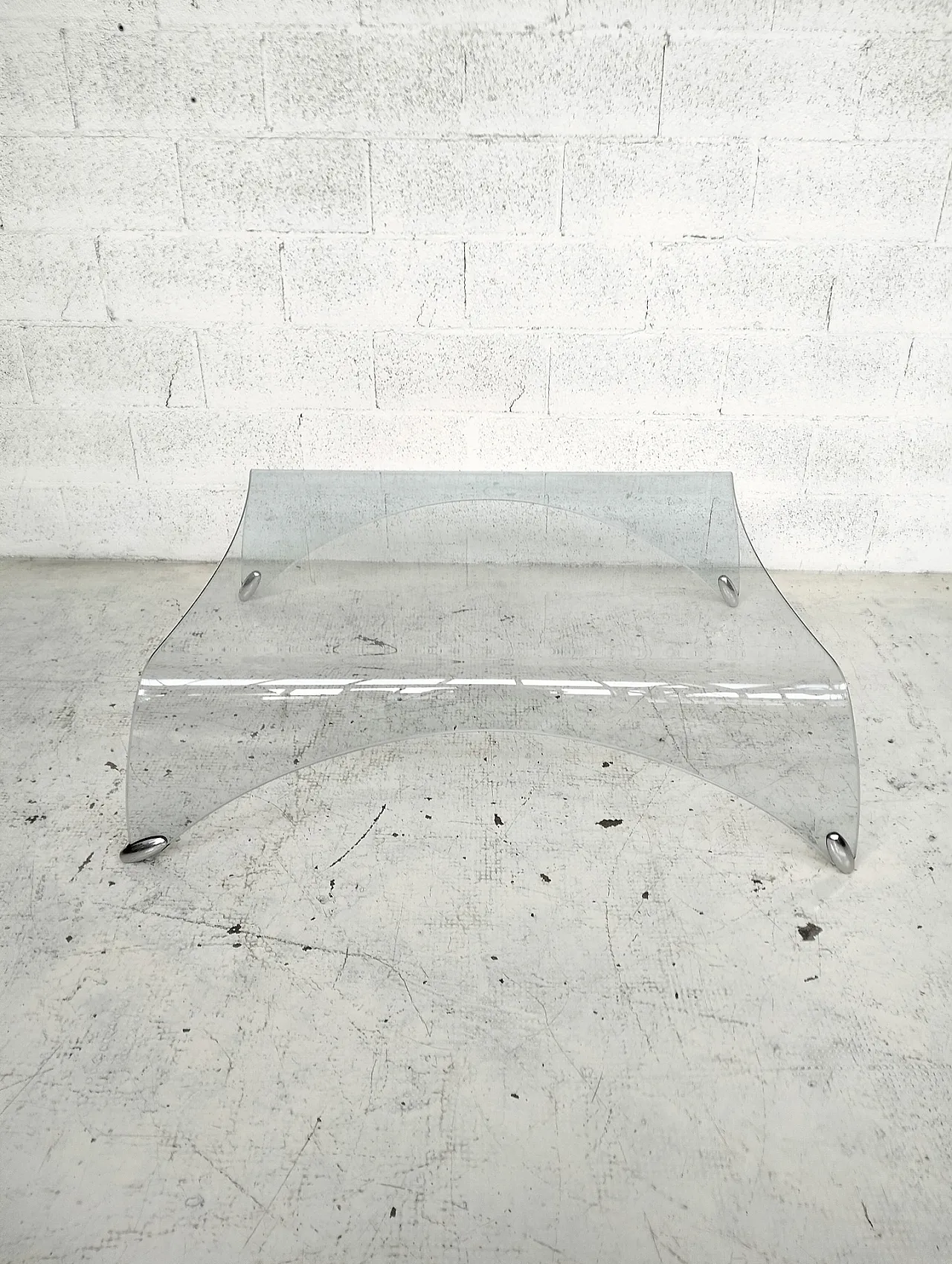 Curved Glass Coffee Table Genio by Massimo Iosa Ghini For Fiam, 2000 8