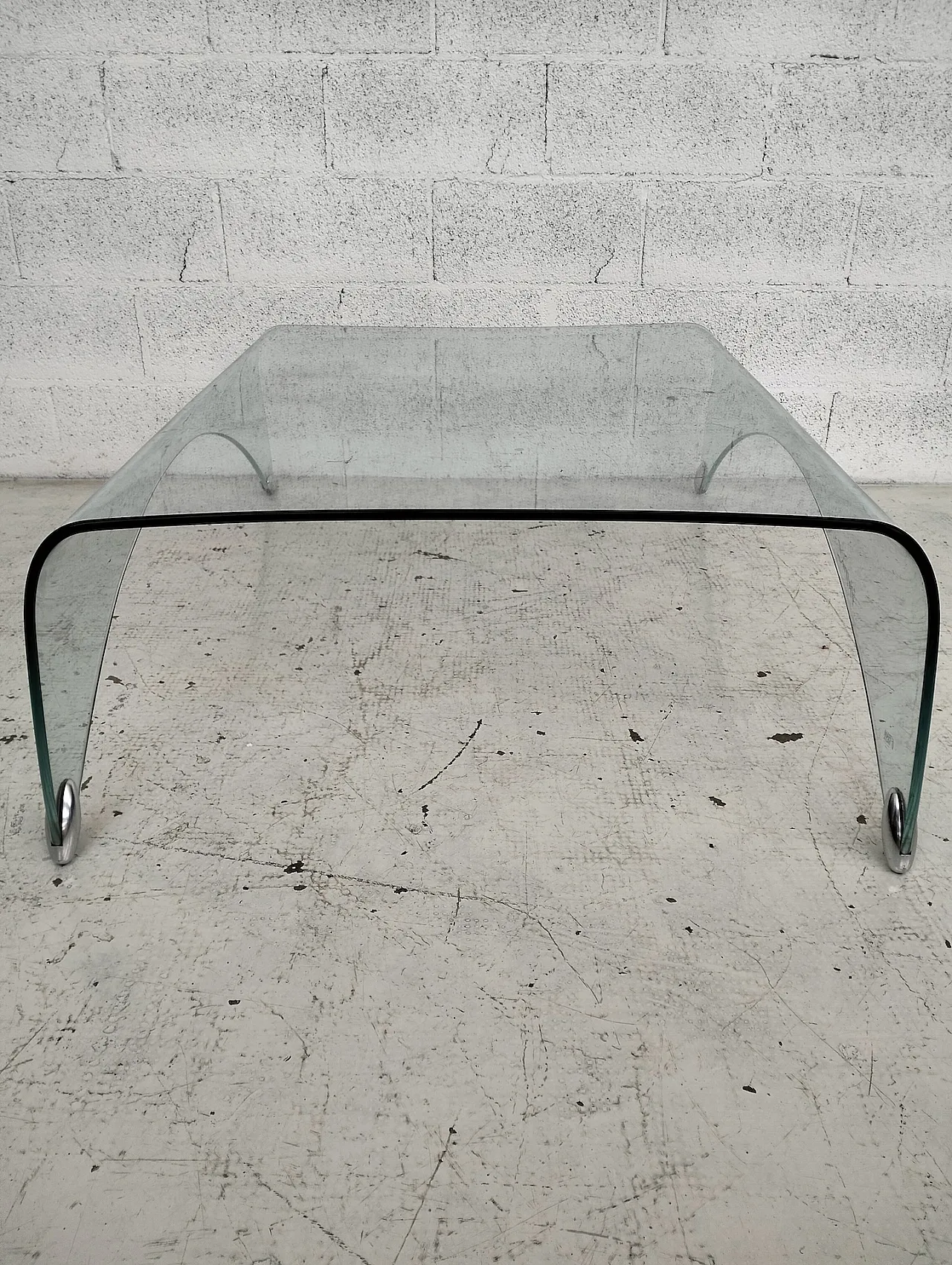 Curved Glass Coffee Table Genio by Massimo Iosa Ghini For Fiam, 2000 10