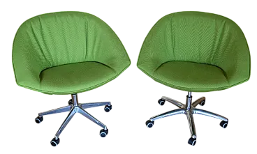 Pair of armchairs Krokus by Kastel olive green, 2000s