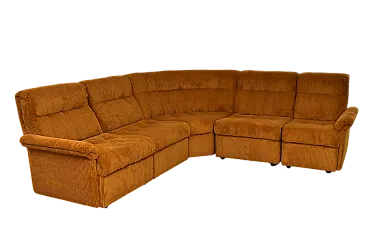 Yellow corduroy modular sofa, 1970s