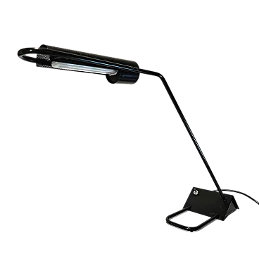 Candle black table lamp, 80s