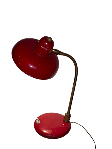 Lampada rossa da scrivania, anni '60