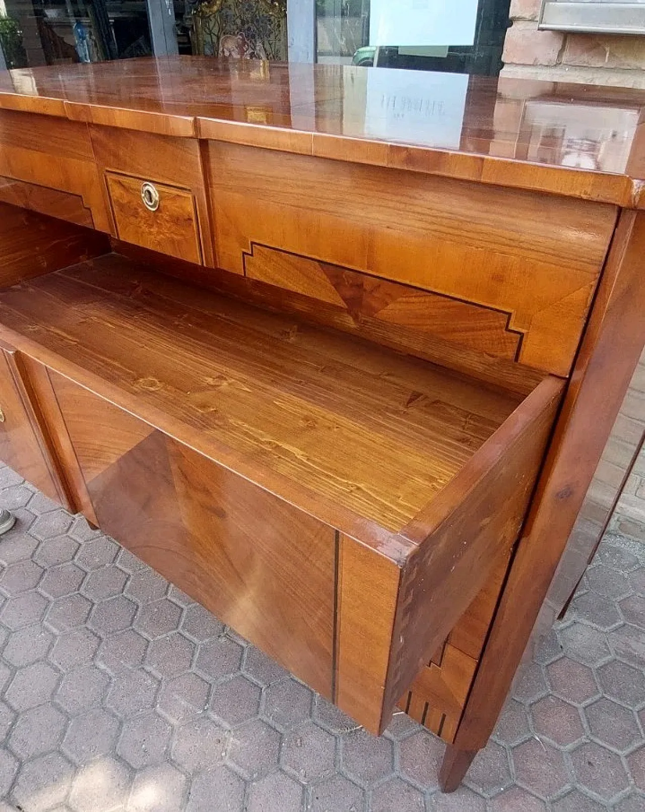 Cassettiera intarsiata in varie essenze stile Luigi XVI, '800 6