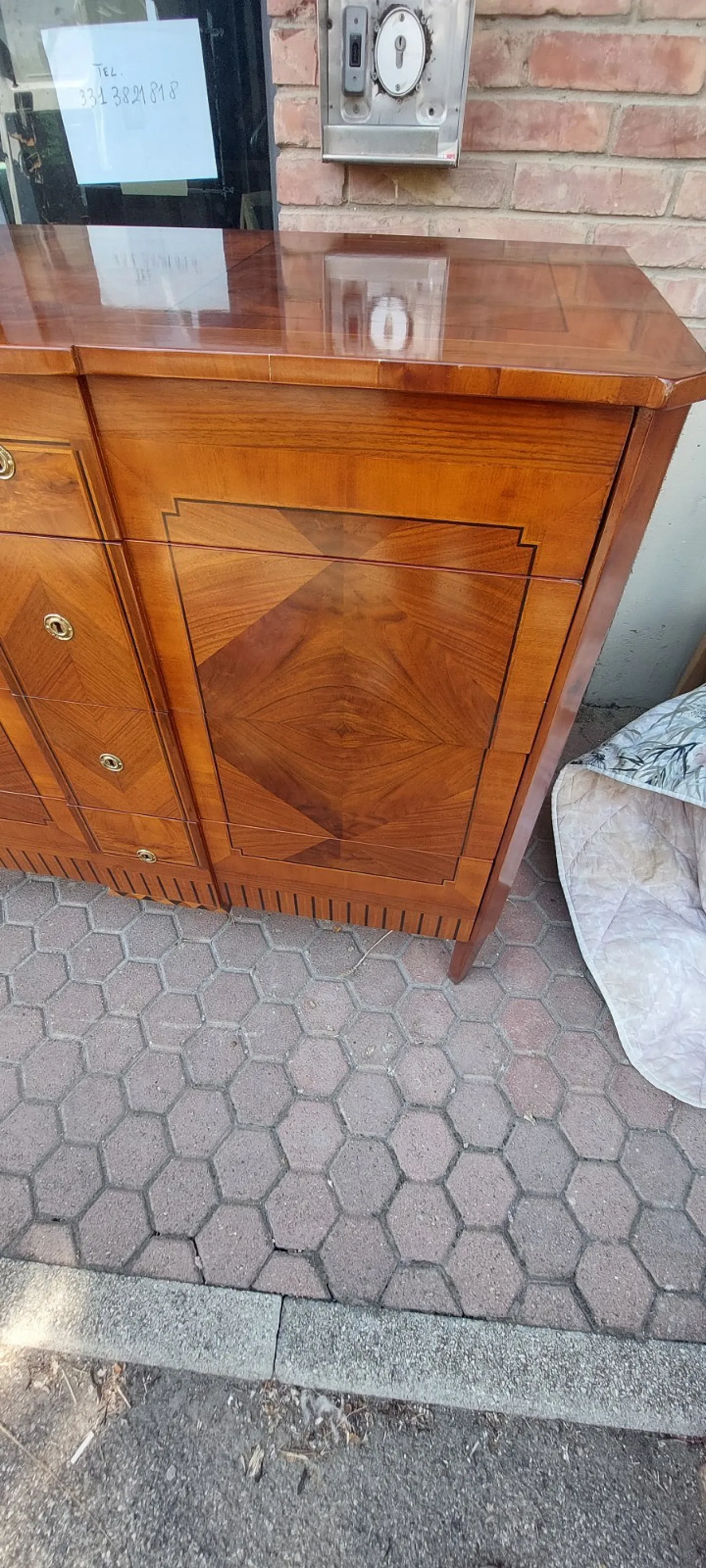 Cassettiera intarsiata in varie essenze stile Luigi XVI, '800 12