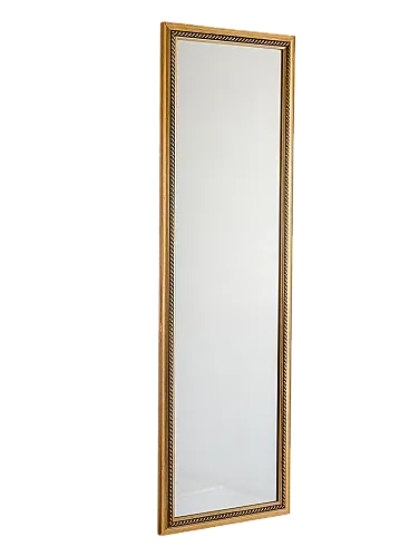 Scandinavian mirror 70s gold lacquered