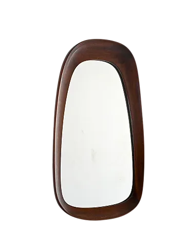Scandinavian mirror vintage in shaped mahogany