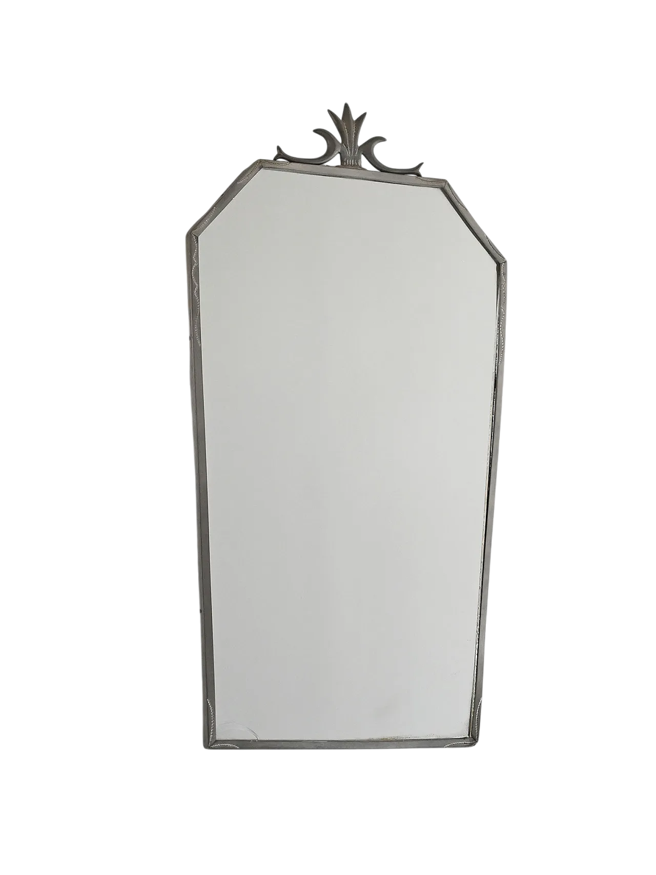 Specchio scandinavo Art Déco in stagno inciso, 1931 7