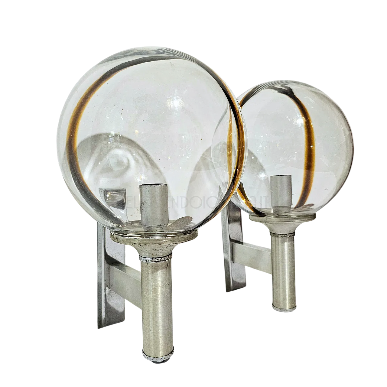 Pair of Applique with Boccia Murano Marazzega glass 4