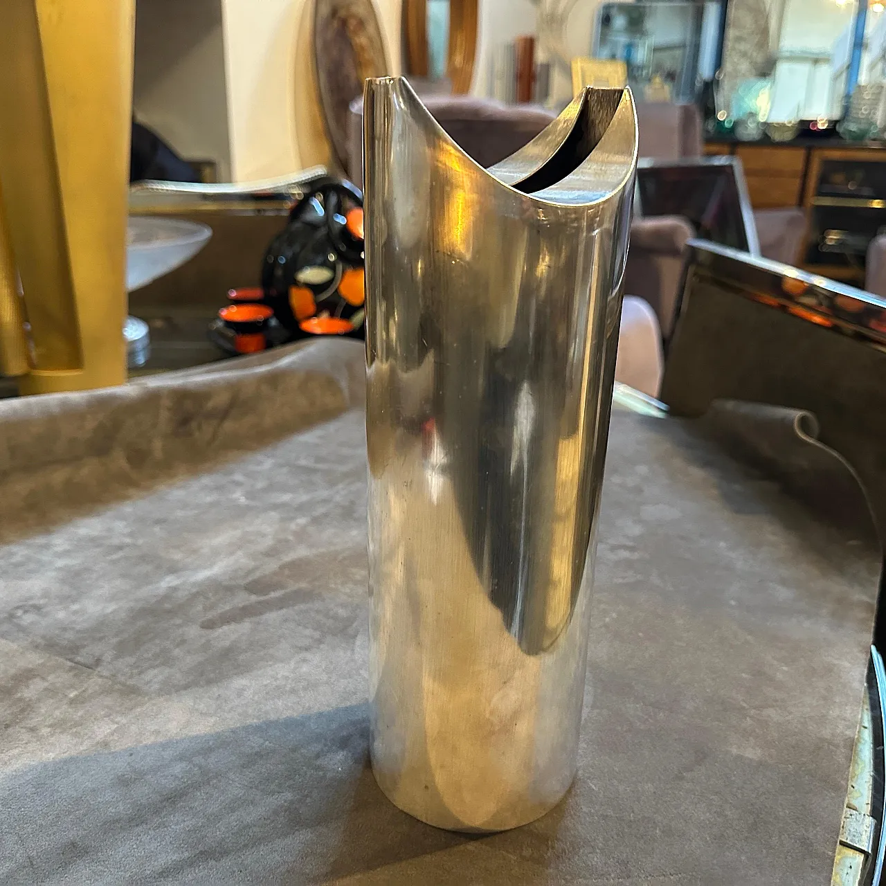 Minimalist Silver Plated Sculptural Vase by Lino Sabattini, 1970s 2